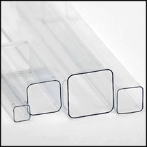 clear plastic square tubing