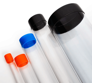 stock plastic tubes, different color caps