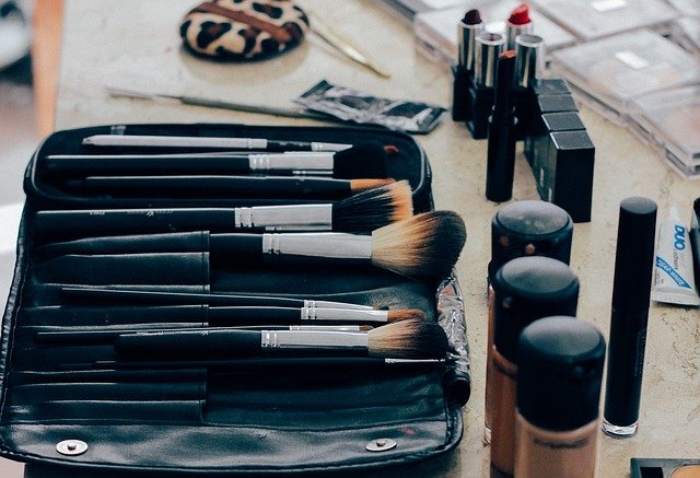 makeup brushes and other cosmetics